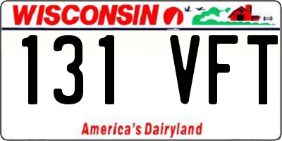WI license plate 131VFT