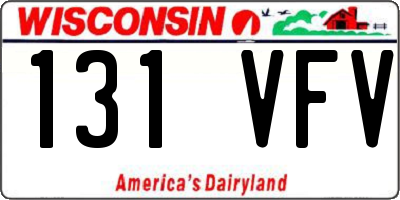 WI license plate 131VFV