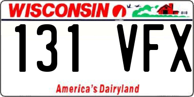 WI license plate 131VFX