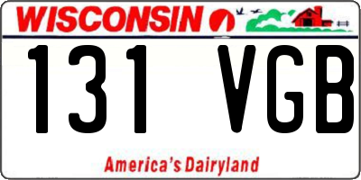 WI license plate 131VGB