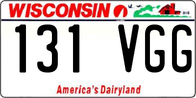 WI license plate 131VGG