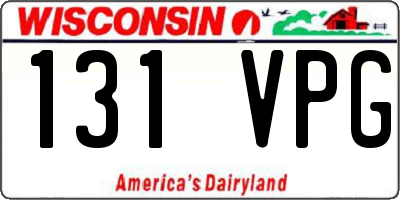 WI license plate 131VPG