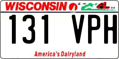 WI license plate 131VPH