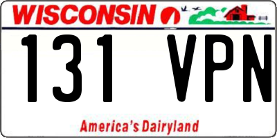 WI license plate 131VPN