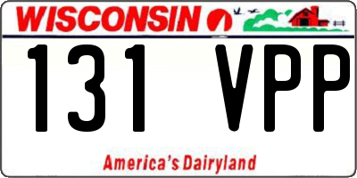 WI license plate 131VPP