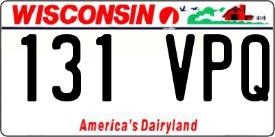 WI license plate 131VPQ
