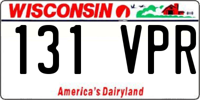WI license plate 131VPR