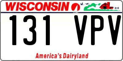 WI license plate 131VPV