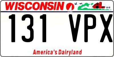 WI license plate 131VPX