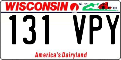 WI license plate 131VPY