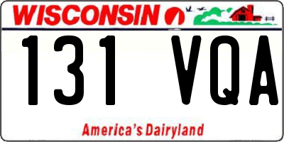 WI license plate 131VQA