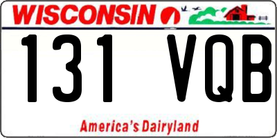WI license plate 131VQB