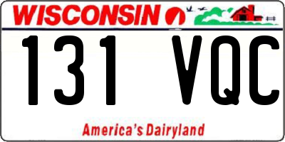 WI license plate 131VQC