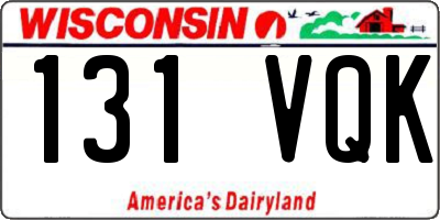 WI license plate 131VQK