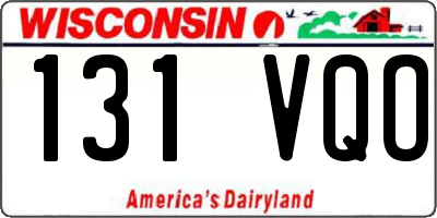 WI license plate 131VQO