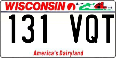 WI license plate 131VQT