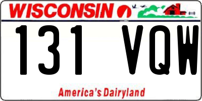 WI license plate 131VQW