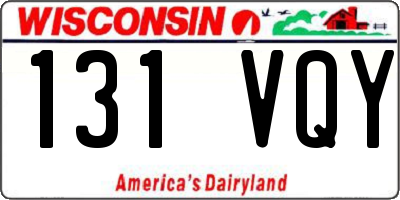 WI license plate 131VQY