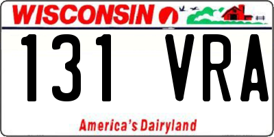 WI license plate 131VRA