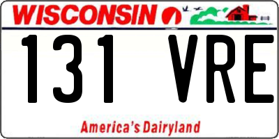 WI license plate 131VRE