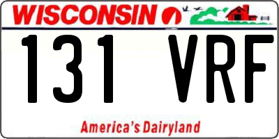 WI license plate 131VRF