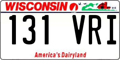 WI license plate 131VRI