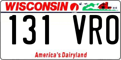 WI license plate 131VRO