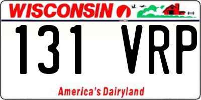 WI license plate 131VRP