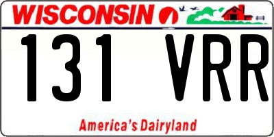 WI license plate 131VRR