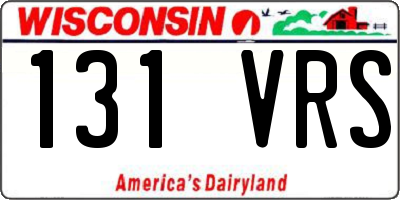 WI license plate 131VRS