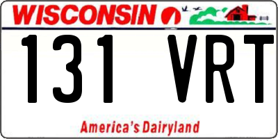 WI license plate 131VRT