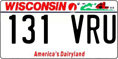 WI license plate 131VRU