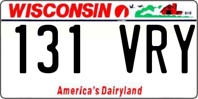 WI license plate 131VRY