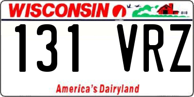 WI license plate 131VRZ