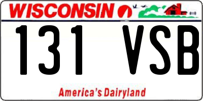 WI license plate 131VSB