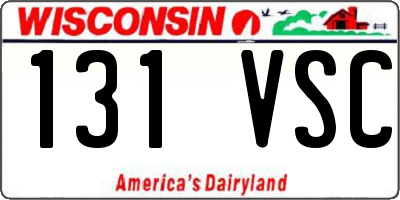 WI license plate 131VSC