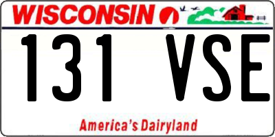 WI license plate 131VSE
