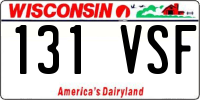 WI license plate 131VSF