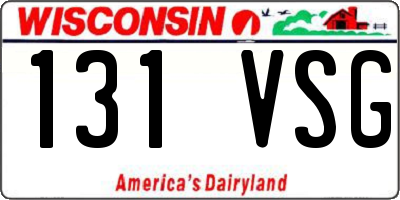 WI license plate 131VSG