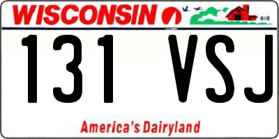 WI license plate 131VSJ