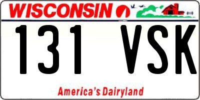 WI license plate 131VSK