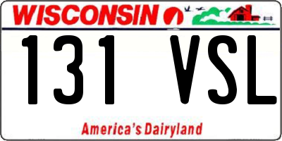 WI license plate 131VSL