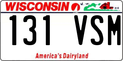 WI license plate 131VSM