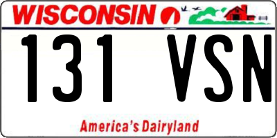 WI license plate 131VSN