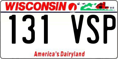 WI license plate 131VSP