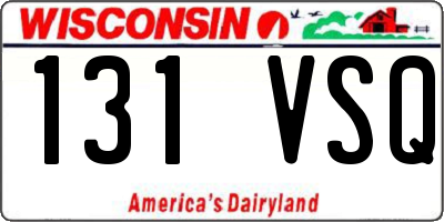 WI license plate 131VSQ