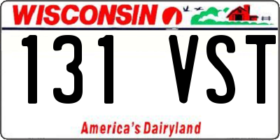 WI license plate 131VST