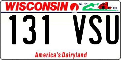 WI license plate 131VSU