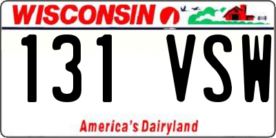 WI license plate 131VSW