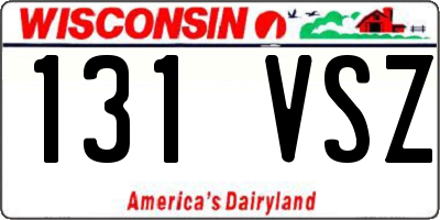 WI license plate 131VSZ